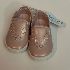 Carter's Child of Mine Baby Girl 4/6 Pink Sparkles Ciro Cat Slip-On Sneaker NEW